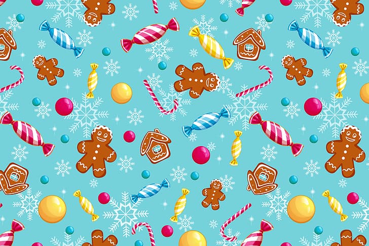 HD wallpaper: Candy Cane, Gingerbread Man, pattern | Wallpaper Flare