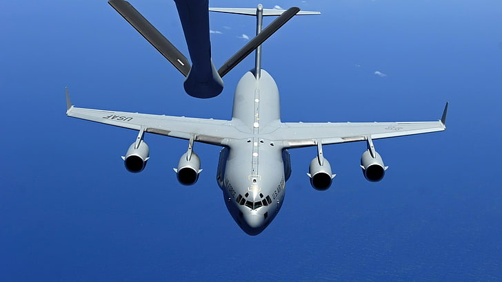 military aircraft, airplane, jets, sky, mid-air refueling, air vehicle