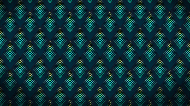 untitled, pattern, peacocks, geometry, backgrounds, full frame, HD wallpaper