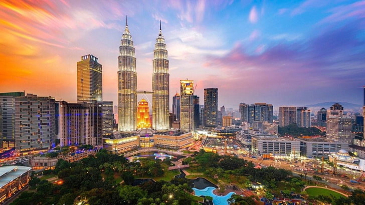 tower, towers, sky, cityscape, malaysia, kuala lumpur, building exterior