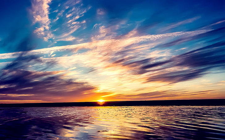body of water, nature, clouds, sunset, sea, sky, scenics - nature