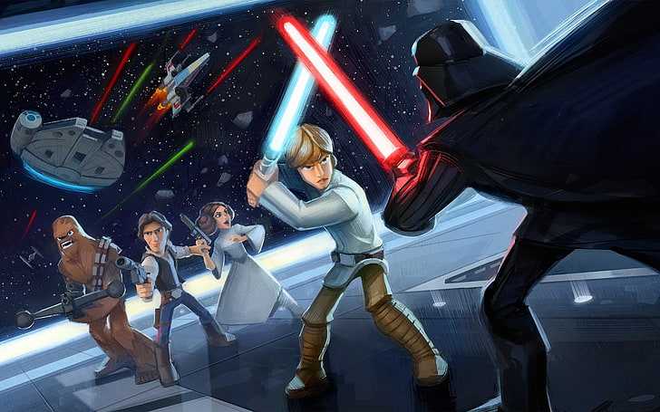 Hd Wallpaper Untitled Star Wars Han Solo Luke Skywalker Darth Vader Princess Leia Wallpaper Flare