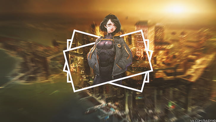 anime, anime girls, picture-in-picture, Alita: Battle Angel, HD wallpaper
