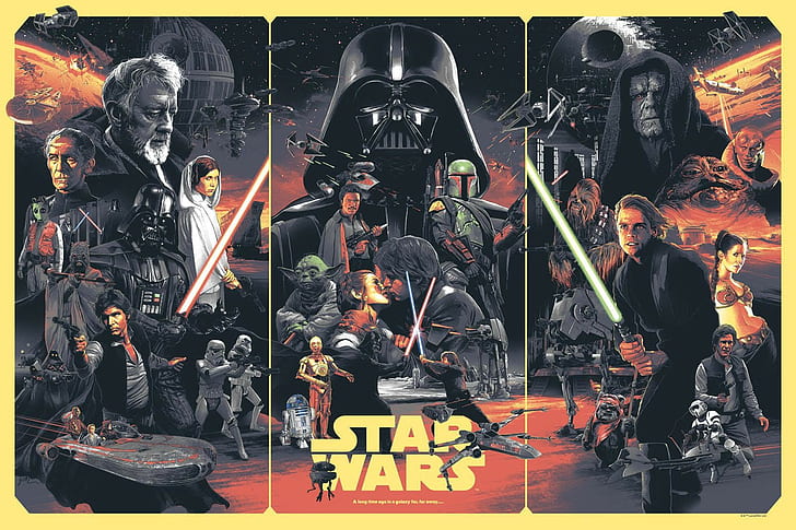 Jaba The Hut, Ewok, movie poster, Darth Vader, Grandmoff Tarkin, HD wallpaper