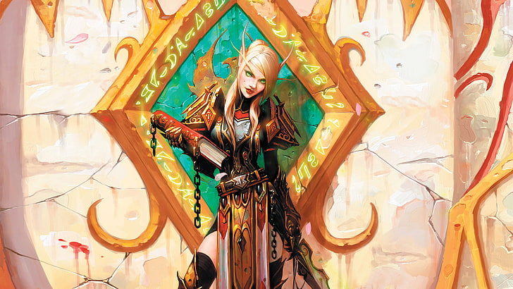 female anime character holding weapon wallpaper, World of Warcraft