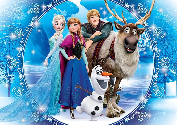 Frozen (2013), poster, anna, movie, elsa, iarna, winter, olaf, HD wallpaper