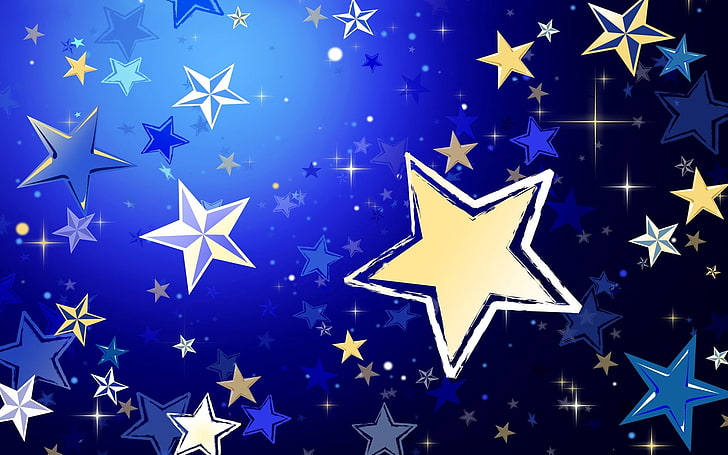HD wallpaper: white and blue star wallpaper, stars, background, shape, size  | Wallpaper Flare