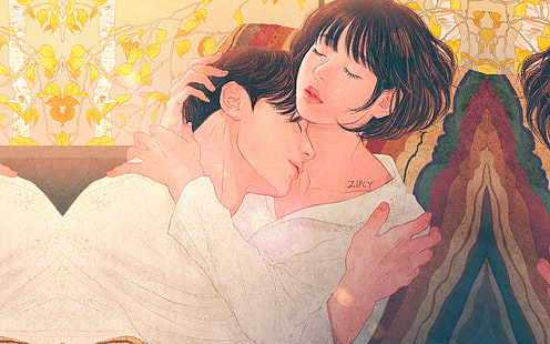 HD wallpaper: couple, love, heart, romantic, illustration, drawing, anime  art | Wallpaper Flare