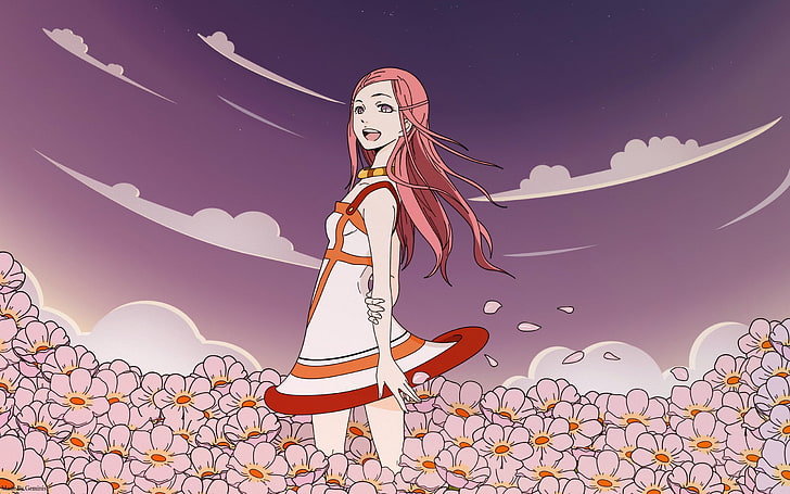 Eureka Seven, anime girls, Anemone (Eureka Seven), sky, one person