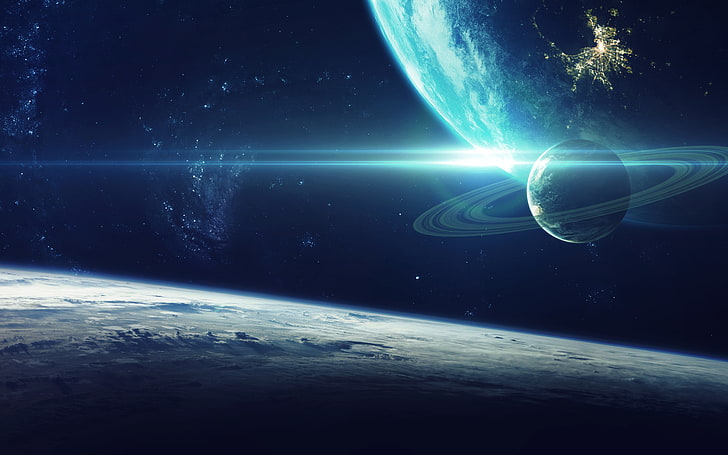 planet illustration, galaxy, sci fi, planet - Space, star - Space, HD wallpaper