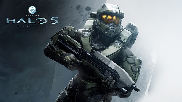 Halo 5, Spartans, Master Chief, machine gun, government, weapon, HD wallpaper