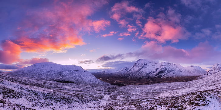 snow mountain landscape, scotland, scotland, View, West Highlands, HD wallpaper