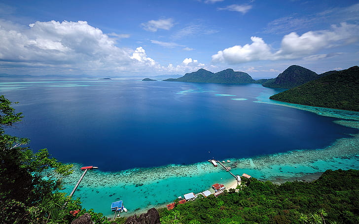 Bohey Dulang Island Sabah Malaysia Tun Sakaran Marine Park North Borneo Beautiful View Wallpaper Hd For Desktop 1920×1200