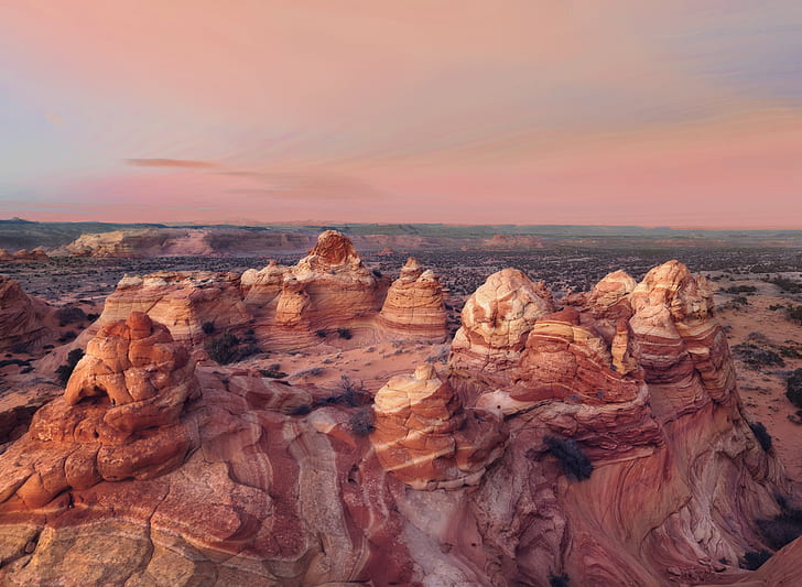 brown rock formations, sunset  brown, Cottonwood COve, Coyote Buttes