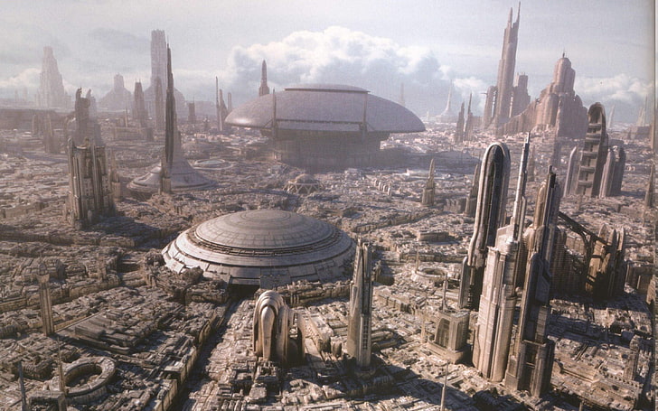 Coruscant, science fiction, Star Wars, architecture, building exterior