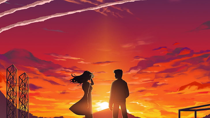 Anime Orange Sky, Orange Scenery HD wallpaper | Pxfuel