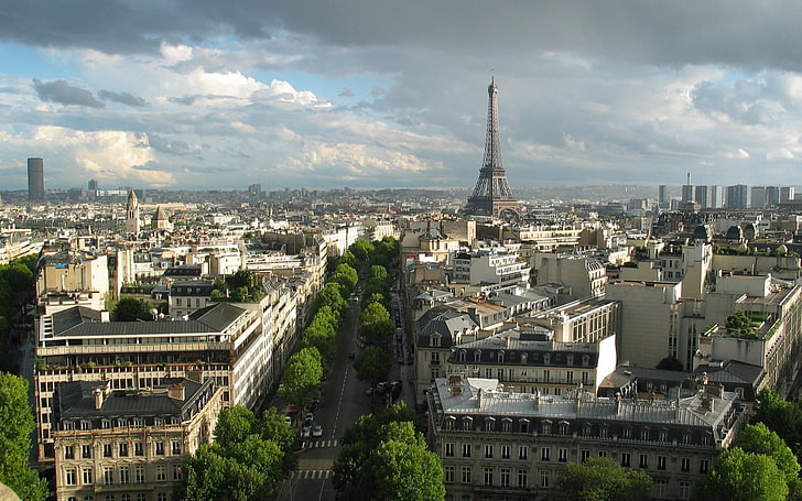 Eiffel Tower, paris, france, building, street, top view, paris - France