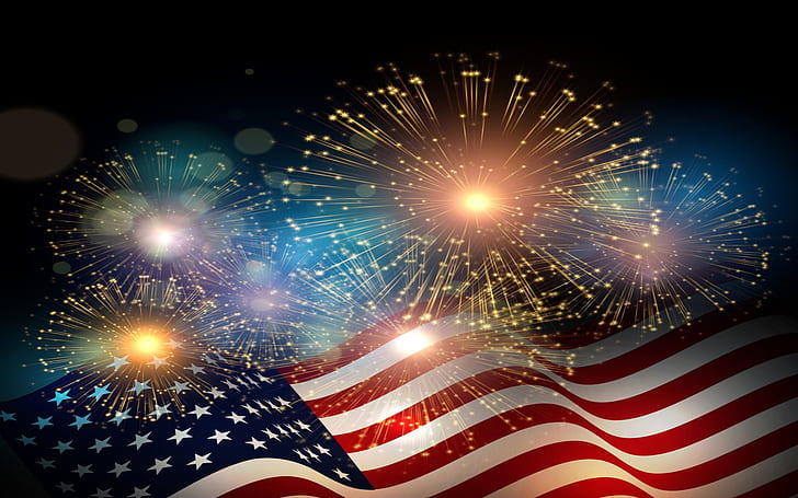 American Flag Fireworks Independence Day Celebrations 4 July Wallpaper Hd 1920×1200