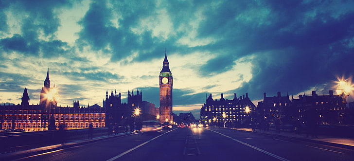 Big Ben, Westminster London, city, photography, filter, lights