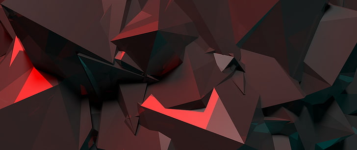 red and black geometrical wallpaper, abstract, crystal , no people, HD wallpaper
