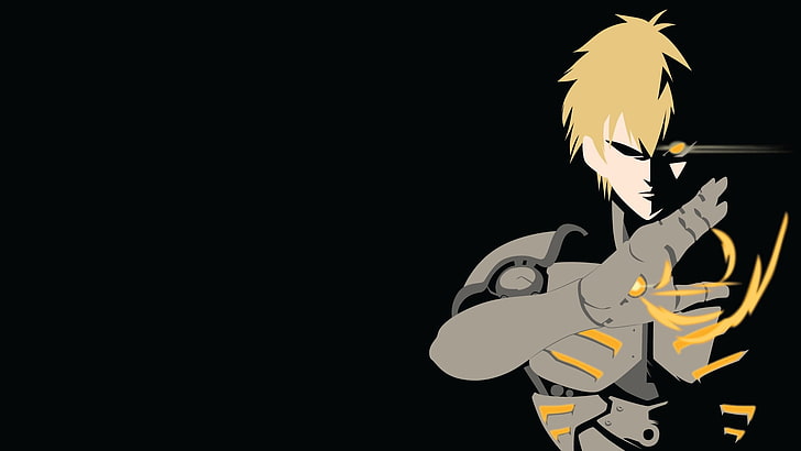 Genos from One Punch Man illustration, One-Punch Man, minimalism