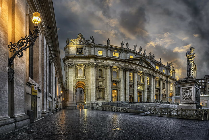 Vatican City, Basilica de San Pedro, Italy, HD wallpaper