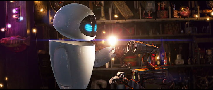 WALL-E, movie characters, illuminated, night, technology, arts culture and entertainment
