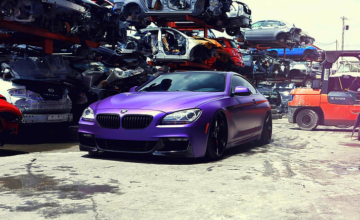 purple BMW 3-series sedan, car, mode of transportation, land vehicle, HD wallpaper
