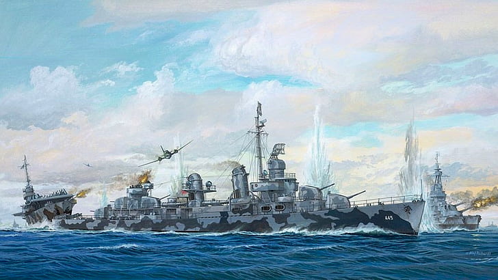 Warships, United States Navy, Destroyer, USS Fletcher (DD-445), HD wallpaper