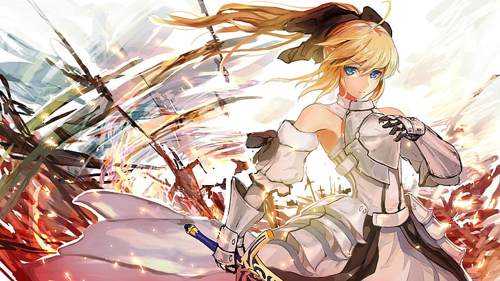 anime, Fate Series, Saber Lily, anime girls, art and craft