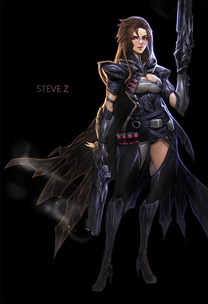 Steve Z holding two pistol character wallpaper, women, reaper
