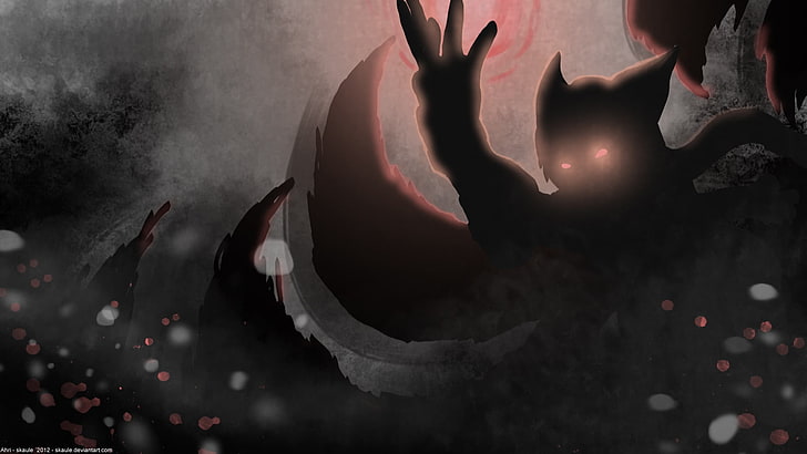 silhouette anime character illustrtion, League of Legends, Ahri, HD wallpaper