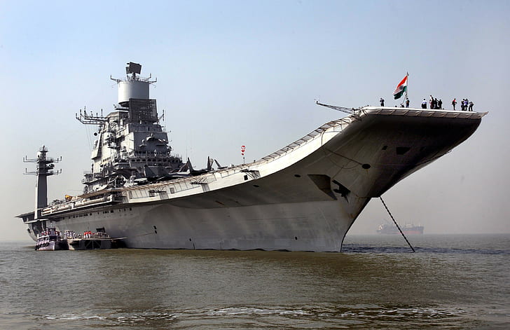 ins vikramaditya aircraft carrier warship, transportation, nautical vessel, HD wallpaper