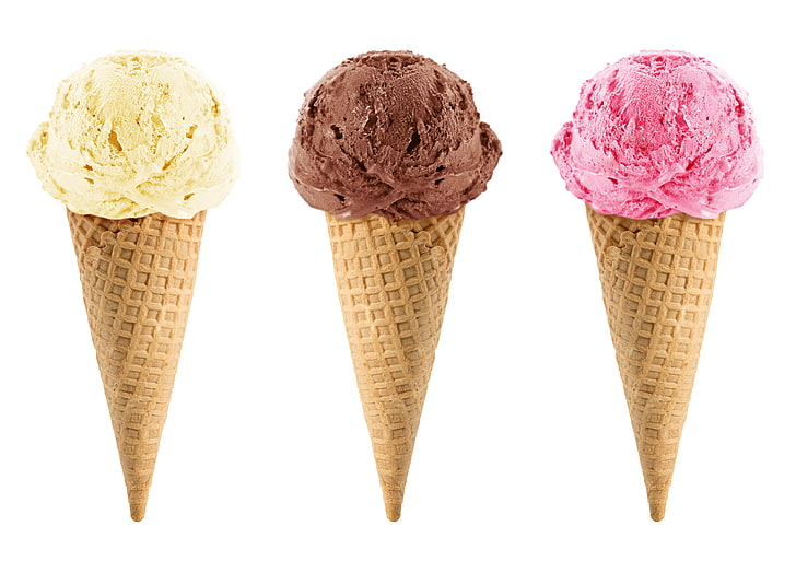 ice cream, white, chocolate, frozen, ice cream cone, white background, HD wallpaper