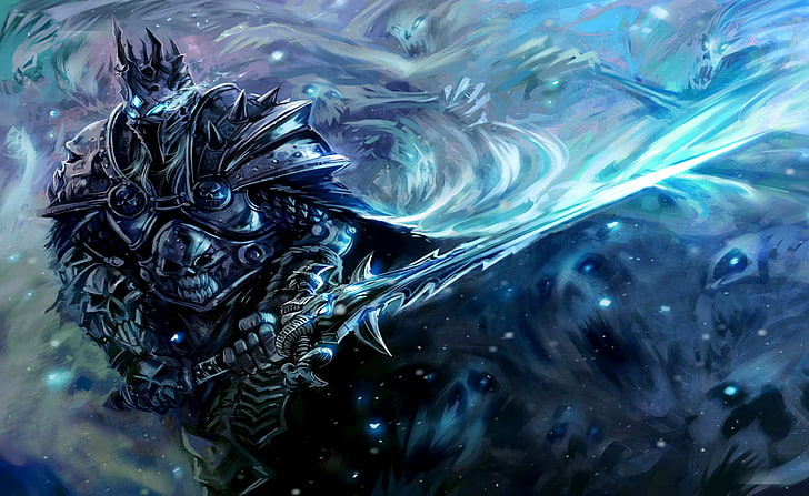 WOW Lich King, knight holding blue sword wallpaper, Games, World Of Warcraft, HD wallpaper
