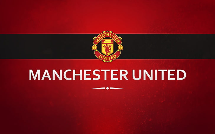 Manchester United logo, soccer clubs, Premier League, typography