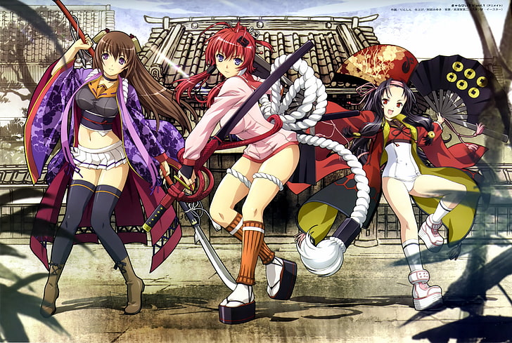 hyakka ryouran samurai girls 1600x1200  Anime Hot Anime HD Art, HD wallpaper