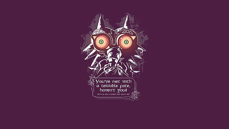 The Legend of Zelda: Majora's Mask, Game, white, yellow, and red terrible fate illustration