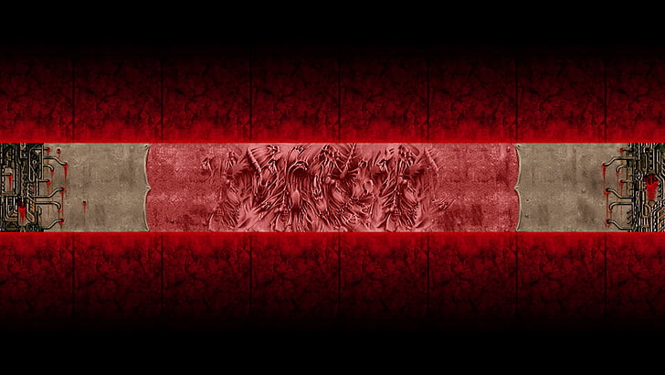 Doom (game), texture, red, pattern, wall - building feature, HD wallpaper