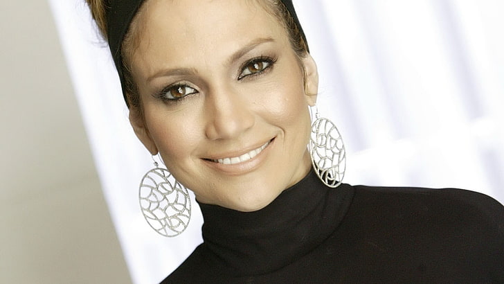 Jennifer Lopez, smile, actress, earrings, face, women, smiling, HD wallpaper