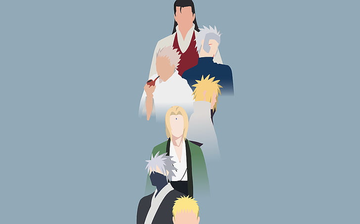 Anime, Naruto, Hashirama Senju, Hiruzen Sarutobi, Kakashi Hatake, HD wallpaper
