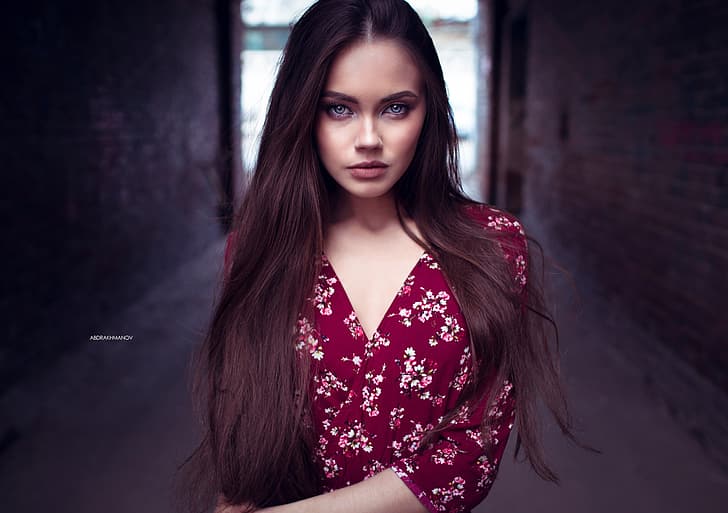 look, house, hair, Girl, dress, Lenar Abdrakhmanov, HD wallpaper
