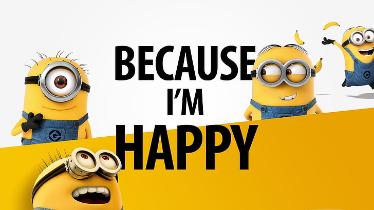 Because I am happy-Text Artistic Design HD Wallpap.., communication