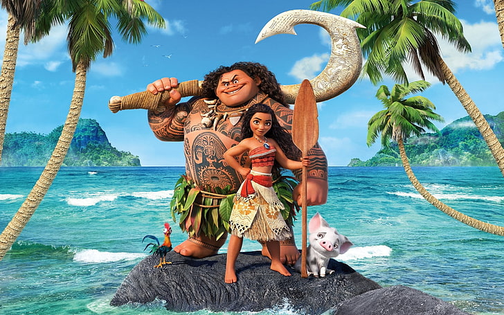 Moana digital wallpaper, Movie, Maui (Moana), Moana (Movie), Moana Waialiki