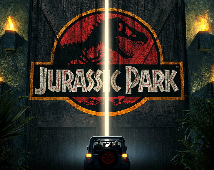 adventure, dinosaur, fantasy, film, jurassic, movie, park, poster, HD wallpaper