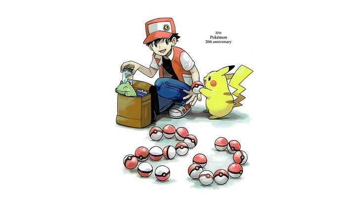 Pokemon Ash and Pikachu illustration, Red (Pokemon), Pokémon, HD wallpaper