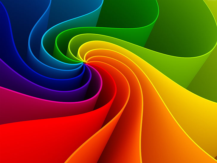 colorful, abstract, spiral, multi colored, variation, choice, HD wallpaper