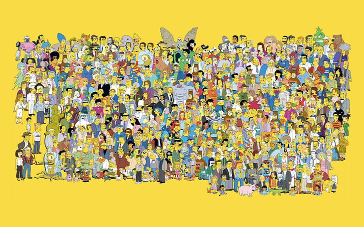The Simpsons wallpaper, characters, people, group Of People, men