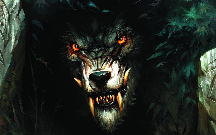 Gmork, wolf, World of Warcraft, Worgen, video games, creature, HD wallpaper