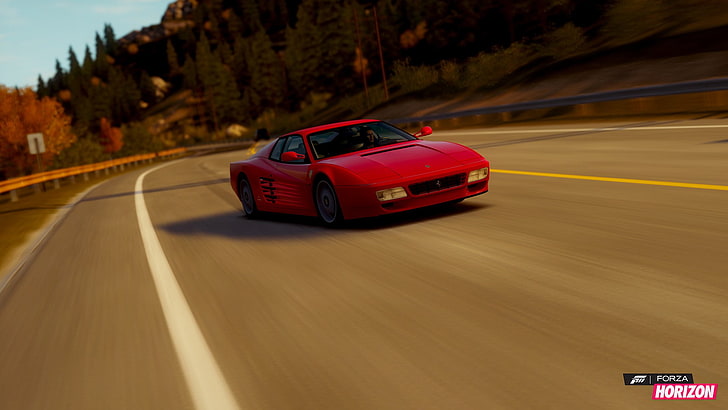 red Forza Horizon game screenshot, car, Ferrari, video games